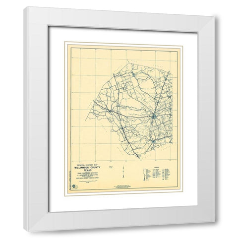 Williamson Texas 1 of 2 - Highway Dept 1936 White Modern Wood Framed Art Print with Double Matting by Highway Dept