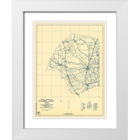 Williamson Texas 1 of 2 - Highway Dept 1936 White Modern Wood Framed Art Print with Double Matting by Highway Dept