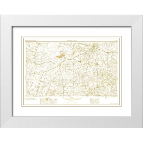Wichita Falls Texas Sheet - USGS 1954 White Modern Wood Framed Art Print with Double Matting by USGS