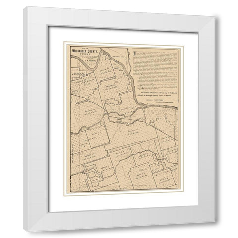 Wilbarger County Texas - Nabers 1887 White Modern Wood Framed Art Print with Double Matting by Nabers