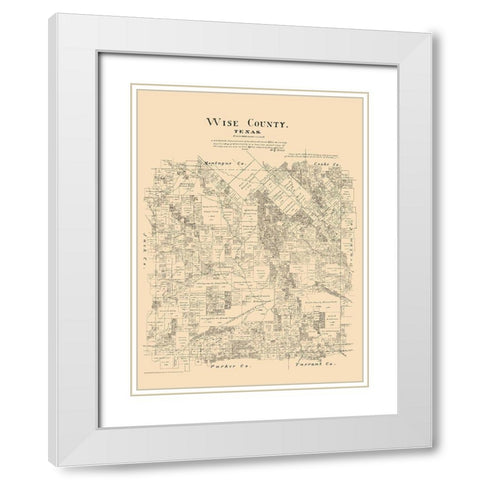 Wise County Texas - Walsh 1879 White Modern Wood Framed Art Print with Double Matting by Walsh