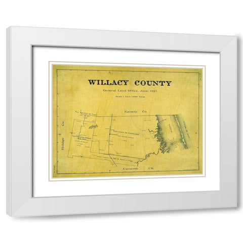 Willacy County Texas - Giles 1921 White Modern Wood Framed Art Print with Double Matting by Giles