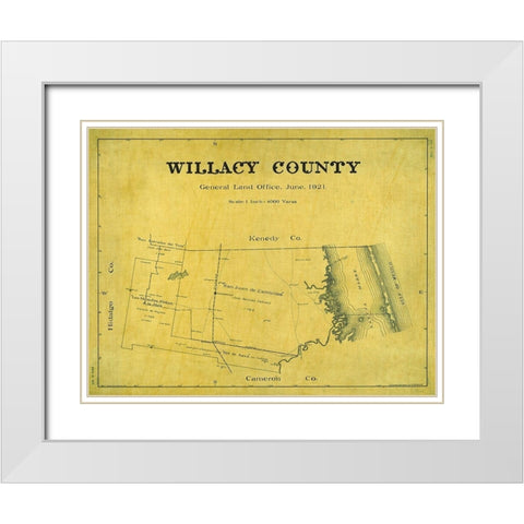 Willacy County Texas - Giles 1921 White Modern Wood Framed Art Print with Double Matting by Giles