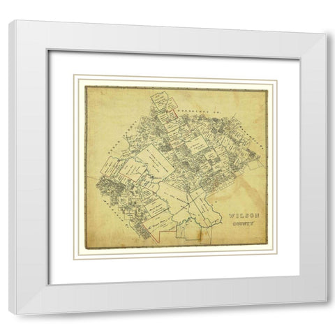 Wilson County Texas -1880 White Modern Wood Framed Art Print with Double Matting by Unknown