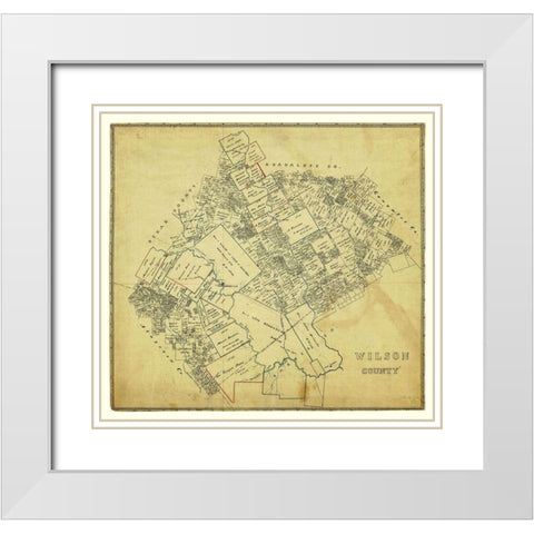 Wilson County Texas -1880 White Modern Wood Framed Art Print with Double Matting by Unknown