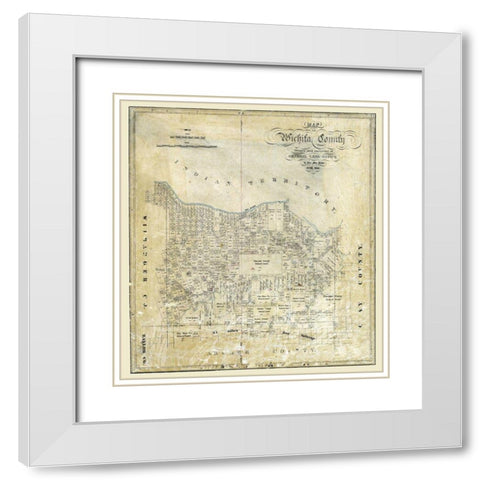 Wichita County Texas - Bean 1874 White Modern Wood Framed Art Print with Double Matting by Bean
