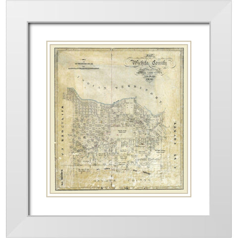 Wichita County Texas - Bean 1874 White Modern Wood Framed Art Print with Double Matting by Bean