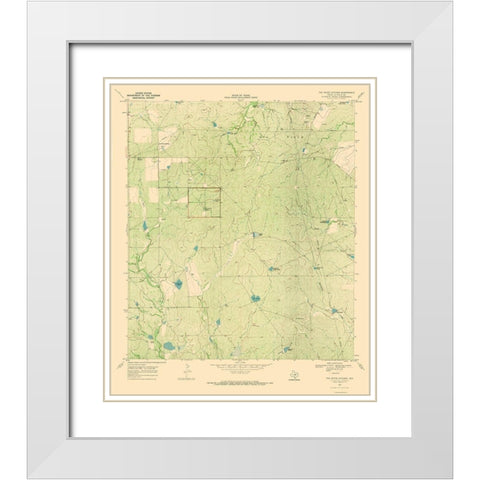 White Kitchen Texas Quad - USGS 1969 White Modern Wood Framed Art Print with Double Matting by USGS