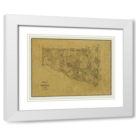 Wood County Texas - Browne 1857 White Modern Wood Framed Art Print with Double Matting by Browne