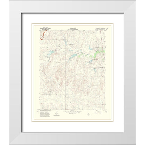 Young Ranch Texas Quad - USGS 1969 White Modern Wood Framed Art Print with Double Matting by USGS