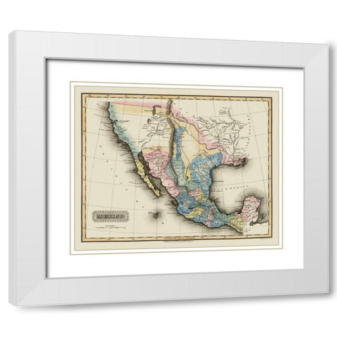 Texas Territory - Lucas 1823 White Modern Wood Framed Art Print with Double Matting by Lucas