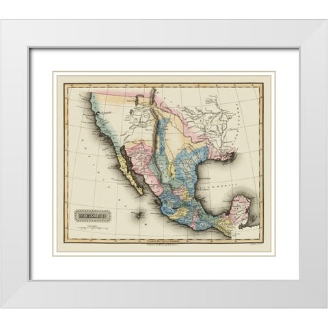 Texas Territory - Lucas 1823 White Modern Wood Framed Art Print with Double Matting by Lucas