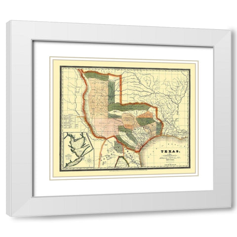 Texas - Burr 1835 White Modern Wood Framed Art Print with Double Matting by Burr