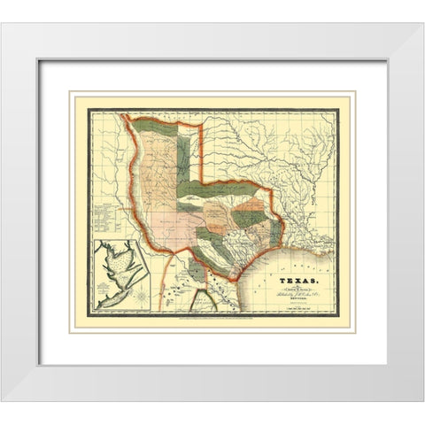 Texas - Burr 1835 White Modern Wood Framed Art Print with Double Matting by Burr