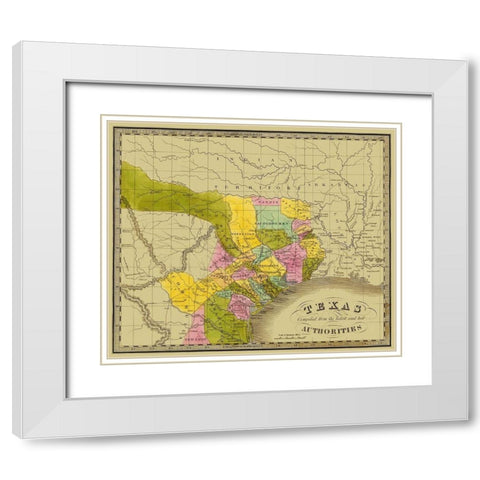 Texas - Greenleaf 1840 White Modern Wood Framed Art Print with Double Matting by Greenleaf