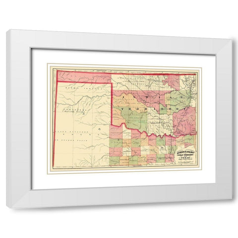 Indian Territory, North West Texas 1874 White Modern Wood Framed Art Print with Double Matting by Asher