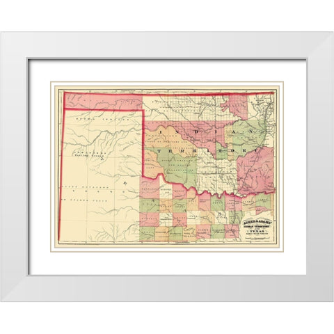Indian Territory, North West Texas 1874 White Modern Wood Framed Art Print with Double Matting by Asher