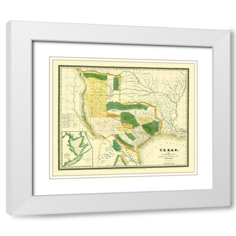 Texas - Burr 1834 White Modern Wood Framed Art Print with Double Matting by Burr