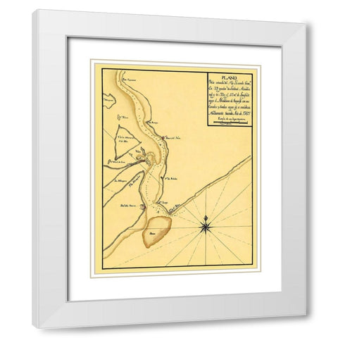 Mouth of The Rio Grande - 1767 White Modern Wood Framed Art Print with Double Matting by Unknown