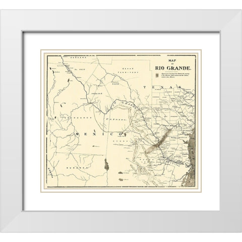 Rio Grande - 1878 White Modern Wood Framed Art Print with Double Matting by Unknown
