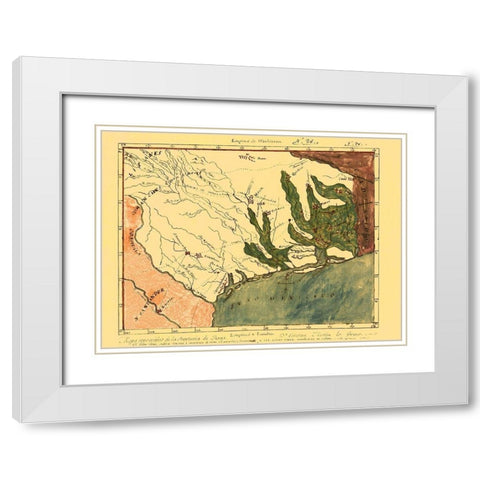 Province of Mexican Texas - 1820 White Modern Wood Framed Art Print with Double Matting by Unknown