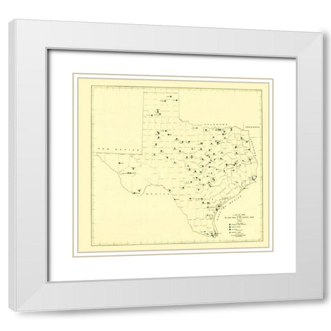Texas State and Municipal Parks 1936 White Modern Wood Framed Art Print with Double Matting by Texas Planning Board