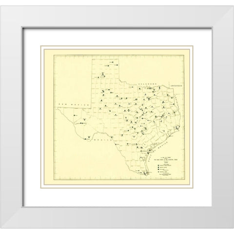 Texas State and Municipal Parks 1936 White Modern Wood Framed Art Print with Double Matting by Texas Planning Board