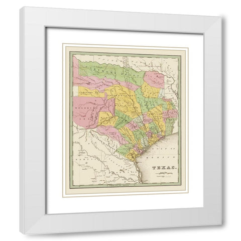 Texas Eastern Landowner Grants - Bradford 1838 White Modern Wood Framed Art Print with Double Matting by Bradford