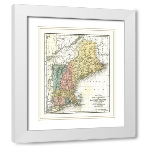 Eastern States - Mitchell 1869 White Modern Wood Framed Art Print with Double Matting by Mitchell