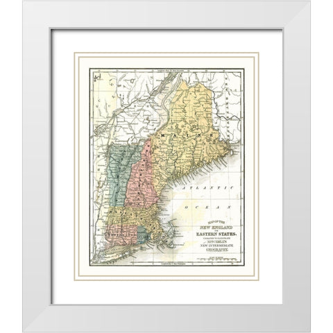 Eastern States - Mitchell 1869 White Modern Wood Framed Art Print with Double Matting by Mitchell