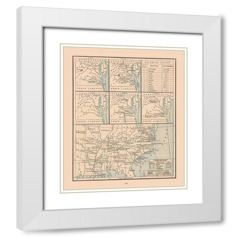 United States, 19th century- Cram 1888 White Modern Wood Framed Art Print with Double Matting by Cram