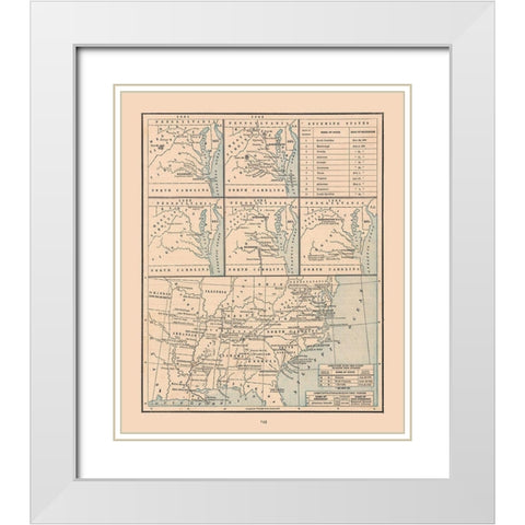 United States, 19th century- Cram 1888 White Modern Wood Framed Art Print with Double Matting by Cram