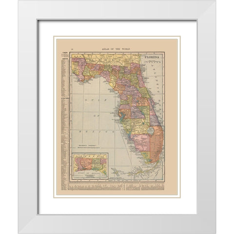 Florida - Hammond 1910 White Modern Wood Framed Art Print with Double Matting by Hammond