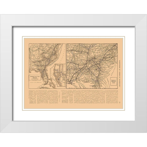 South West US - Railroad - Reynold 1921 White Modern Wood Framed Art Print with Double Matting by Reynold