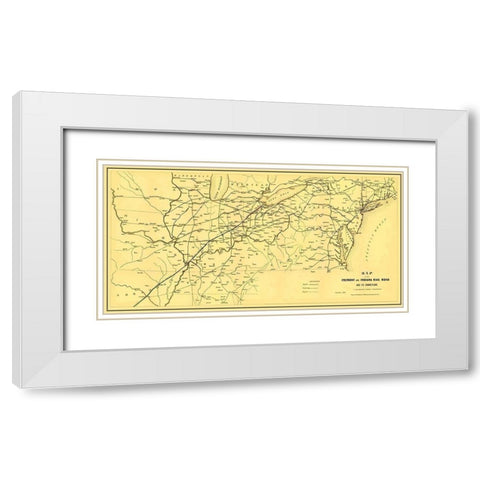 Fremont and Indiana Railroad - Arthur 1858 White Modern Wood Framed Art Print with Double Matting by Arthur