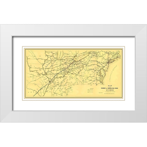 Fremont and Indiana Railroad - Arthur 1858 White Modern Wood Framed Art Print with Double Matting by Arthur