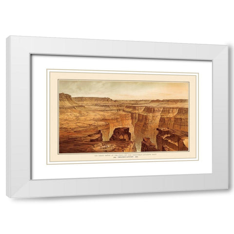 Grand Canyon, Toroweap Arizona - Bien 1882 White Modern Wood Framed Art Print with Double Matting by Bien