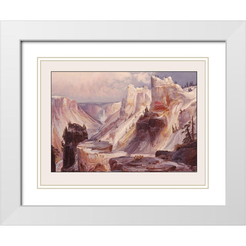Grand Canyon, Yellowstone National Park Wyoming White Modern Wood Framed Art Print with Double Matting by Unknown