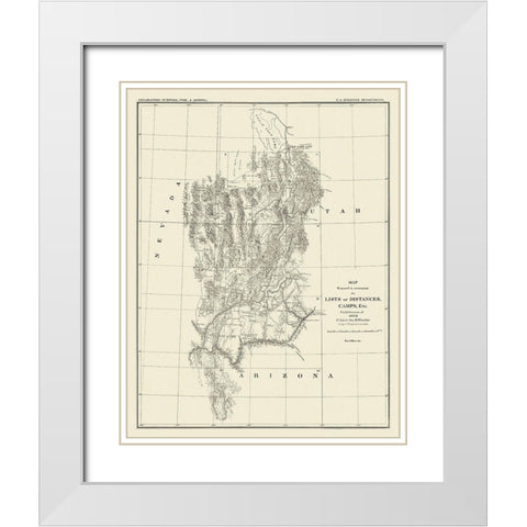 Grand Canyon Camp District - Wheeler 1872 White Modern Wood Framed Art Print with Double Matting by Wheeler