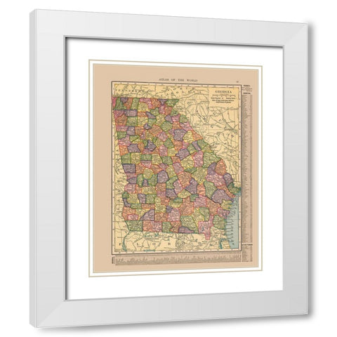 Georgia - Hammond 1910 White Modern Wood Framed Art Print with Double Matting by Hammond