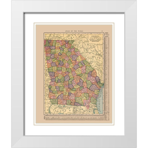 Georgia - Hammond 1910 White Modern Wood Framed Art Print with Double Matting by Hammond