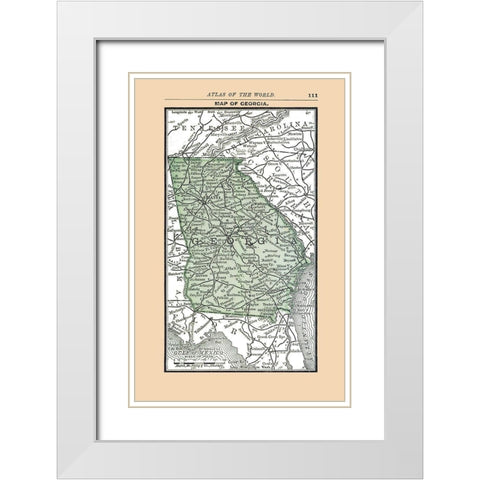 Georgia - Alden 1886 White Modern Wood Framed Art Print with Double Matting by Alden