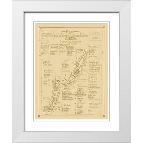 Grand Canyon, Other Canyons, Colorado River - 1908 White Modern Wood Framed Art Print with Double Matting by Stanton