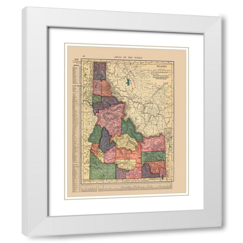 Idaho - Hammond 1910 White Modern Wood Framed Art Print with Double Matting by Hammond