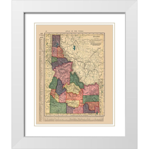 Idaho - Hammond 1910 White Modern Wood Framed Art Print with Double Matting by Hammond