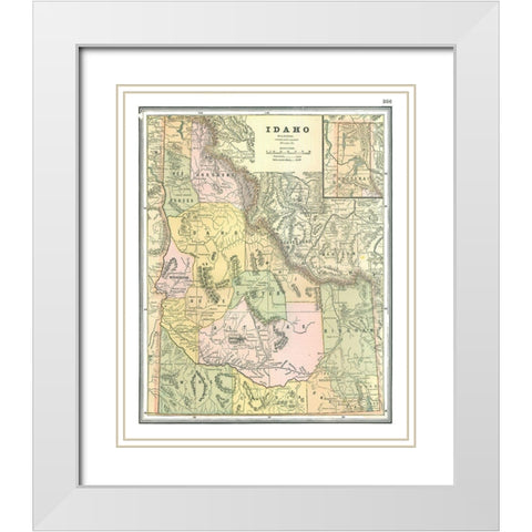 Idaho - Johnson 1888 White Modern Wood Framed Art Print with Double Matting by Johnson