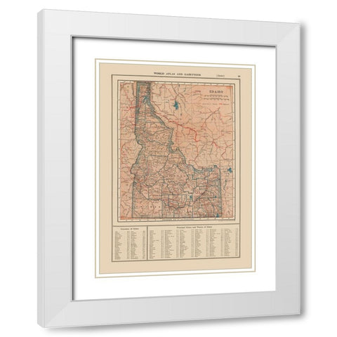 Idaho - Reynold 1921 White Modern Wood Framed Art Print with Double Matting by Reynold