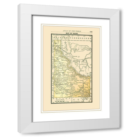 Idaho - Alden 1886 White Modern Wood Framed Art Print with Double Matting by Alden