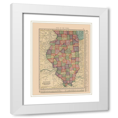 Illinois - Hammond 1910 White Modern Wood Framed Art Print with Double Matting by Hammond