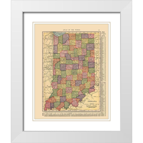 Indiana - Hammond 1910 White Modern Wood Framed Art Print with Double Matting by Hammond